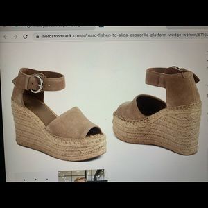 Marc Fisher LTD Alida Espadrille Wedge Sandal size 6 Light Pink